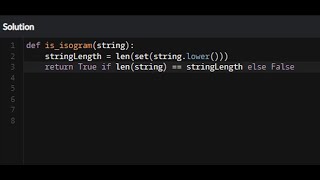 Python  Isogram  Codewars 7KYU [upl. by Zenger]