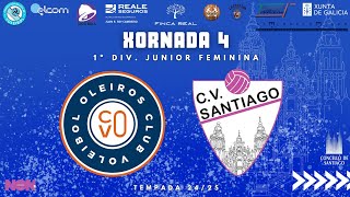 JUNIOR FEMININO Club Voleibol Oleiros VS Club Voleibol Santiago [upl. by Ewens8]