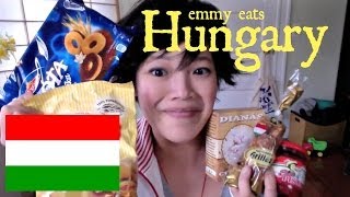 Emmy Eats Hungary 2  tasting more Hungarian snacks amp sweets [upl. by Mharg]