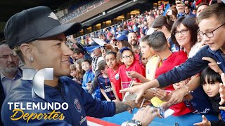 Neymar regresa al campo con el PSG y vuelve locos a los niños  Más Fútbol  Telemundo Deportes [upl. by Orsino]