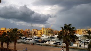 Thunderstorm in El Gouna Egypt on new years eve 2022 [upl. by Ammann]