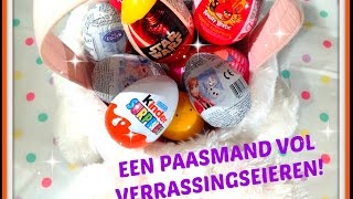 Unboxing een paasmand vol verrassingseierensurprise eggs [upl. by Abehshtab]