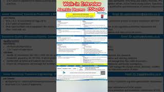 Walkin Interview I Alembic Pharma  150924 job pharma pharmaceuticaljob [upl. by Mirak]