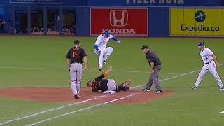 BALTOR Tulo jumps at first to avoid Wieters tag [upl. by Ornstead288]