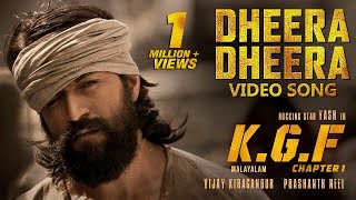 Dheera Dheera Full Video Song  KGF Malayalam Movie  Yash  Prashanth Neel  Hombale Films [upl. by Ume]