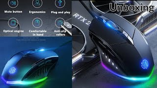 INPHIC PW1 Wired Mouse  Sixbutton Macro Programming Adjust DPI Silent Mouse  Unboxing [upl. by Aitekram162]