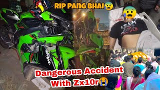 Rip My Brother Punk 😰 Dangerous ccident With Kawasaki Zx10r 💔 [upl. by Odinevneib]