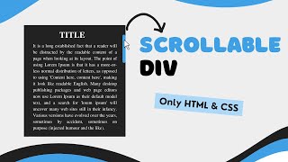 How to Make Any DIV Scrollable  Scrollbar in Div  CSS Tutorial [upl. by Arracot]