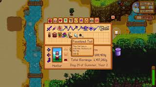 Fossilized Tail how I got this item for Professor Snail  Stardew Valley 16 [upl. by Ellynad]