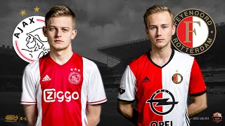 Dani Hagebeuk  Quinten van der Most  Ajax  Feyenoord  Speelronde 28  EDivisie [upl. by Gnil]