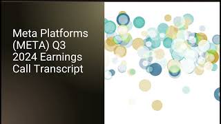 Deep Dive  Meta Platforms META Q3 2024 Earnings Call [upl. by Arlin]