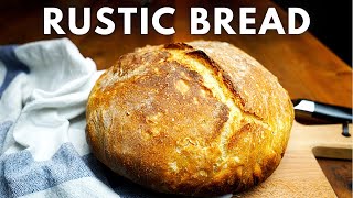 Crusty Artisan Bread in Dutch Oven  No Knead and Easy Recipe [upl. by Tarra]