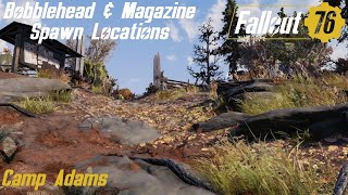 Fallout 76 Bobblehead amp Magazine Spawn Locations  Camp Adams [upl. by Amrak]