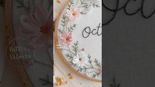 Stitching a Cosmos 🌸October Birth Month Flower embroiderypatterns handembroidery [upl. by Glanti310]