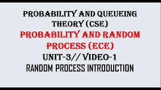 RANDOM PROCESS INTRODUCTION AND BASIC FORMULAS  PQTPRP UNIT3 VIDEO1 [upl. by Haidabo]