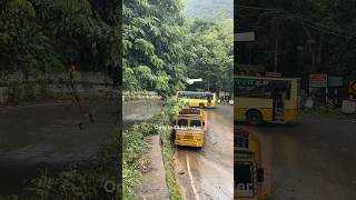 Sembaruththi TNSTC yellow bus makes smooth turn in sharp curve ghat road drivingskills buslovers [upl. by Sihon937]