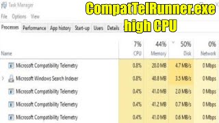 How to fix CompatTelRunnerexe high CPU usage in Windows 10 or 11 [upl. by Arlo]