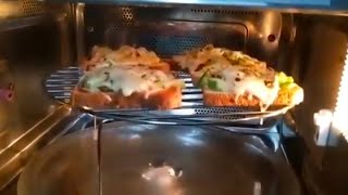 Quick snack in 5 minsBread Pizza Recipe in LG Microwave oven Convection mode Quick and Easy [upl. by Alicirp]