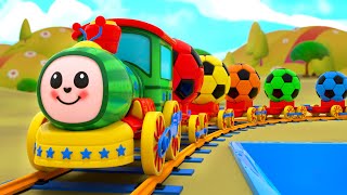 Cocomelon Color Train  Wheels on the Train  Baby Nursery Rhymes [upl. by Enomes]