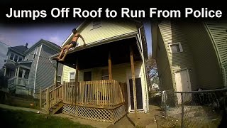 Man Jumps off Roof to Run From Police Hes got Warrants [upl. by Ssenav767]