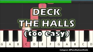 Deck The Halls 🎅🎄Right Hand Slow and Easy Piano Tutorial  Christmas Song [upl. by Ailongam570]