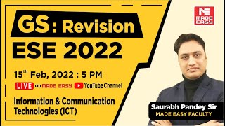 GS Revision  ESE 2022 Prelims  Information amp Communication Tech  By Saurabh Pandey Sir MADE EASY [upl. by Appleby719]