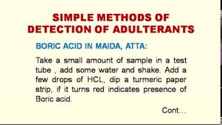 Adulteration in Foods Common Adulterants and Simple Methods of Detection [upl. by Einotna]