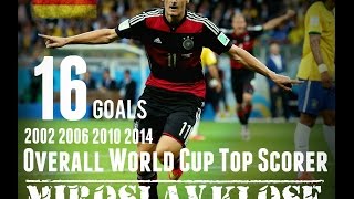 Miroslav Klose  Alle 16 World Cup Tore  All 16 Goals  World Cup 2014 [upl. by Gusty]