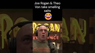 Joe Rogan and Theo Von try SMELLING SALTS comedy funny joerogan joerogan humor omg laugh [upl. by Anaiv]