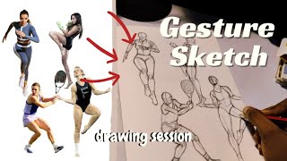 Draw with meGesture Sketching Session athletic poses 1 [upl. by Nioe]