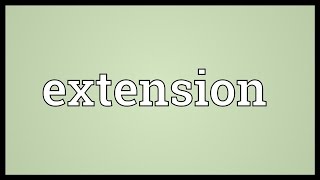 Extension Meaning [upl. by Monafo]