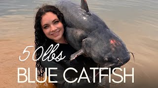 NOODLING A 50lbs BLUE CATFISH [upl. by Gant79]