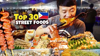 Top 30 STREET FOODS in the Philippines  Best CHEAP EATS from Manila to Davao [upl. by Aidua]