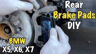 BMW X5 X6 X7 Rear Brake Pads DIY wService Light Reset [upl. by Oiliruam]