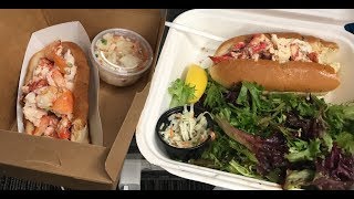 Lobster Roll Battle at Boston Airport  Legal Seafood vs Stephanies [upl. by Aitnom989]