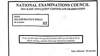 2024 BECE JUNIOR WAEC MATHEMATICS ESSAY PAPER III QUESTIONS amp ANSWERS [upl. by Irme]