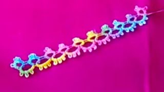 32Shuttle tatting for beginners Lesson6Continuous thread method HindiUrdu [upl. by Kehoe]