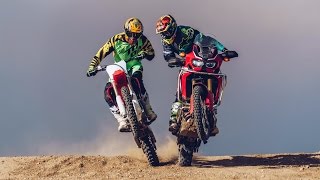 MX vs ADV KTM 1190 Adventure R amp 450SXF vs Honda Africa Twin amp CRF450R  On Two Wheels [upl. by Assilac80]