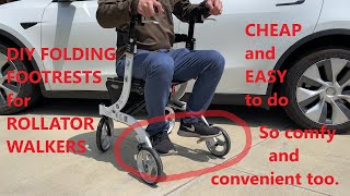 Cheap and Easy DIY Folding Footrest for Rollator Walker [upl. by Llewkcor]