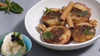 Сладкая парочка печёные персики и мороженое Вкусныйдесерт без мукиГотовлю в гриле ninja [upl. by Atir715]