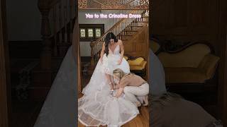 How to Wear a Crinoline Wedding Dress Yes to the Dressweddingdress bridal wedding [upl. by Earissed]