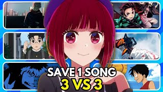 ANIME SONGS BATTLE  3 VS 3 ✅❌ POPULAR SONGS Edition [upl. by Rezeile464]