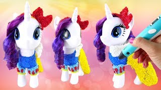 Disney Snow White Costume for Rarity with CETIM 3D Doodler Pen MLP Pony Custom [upl. by Kaylil126]