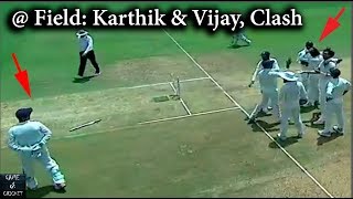 Field Fight Between Cricketers Dinesh Karthik amp Murali Vijay Caught On Camera [upl. by Swirsky]