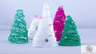 DIY Weihnachtsbäume aus Wolle einfach und schnell [upl. by Nisay]