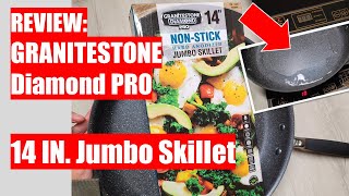 REVIEW Costco GraniteStone Diamond Pro 14in Jumbo Skillet 2299 [upl. by Suivatnom386]