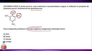 ECONRIO2022 O ácido pícrico cuja molécula é representada a seguir é utilizado [upl. by Caritta]