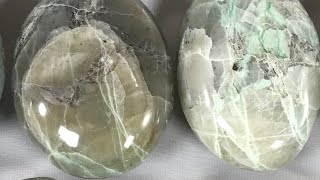 Amazing Garnierite palm stones from Madagascar  green moonstone [upl. by Akiem]