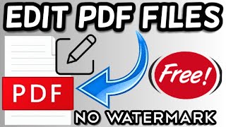 How to Edit Text in PDF files without watermark [upl. by Drarig]