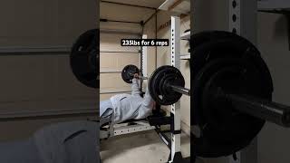 Barbell Bench 235lbs for 6 reps Strength is coming back [upl. by Ydiarf]